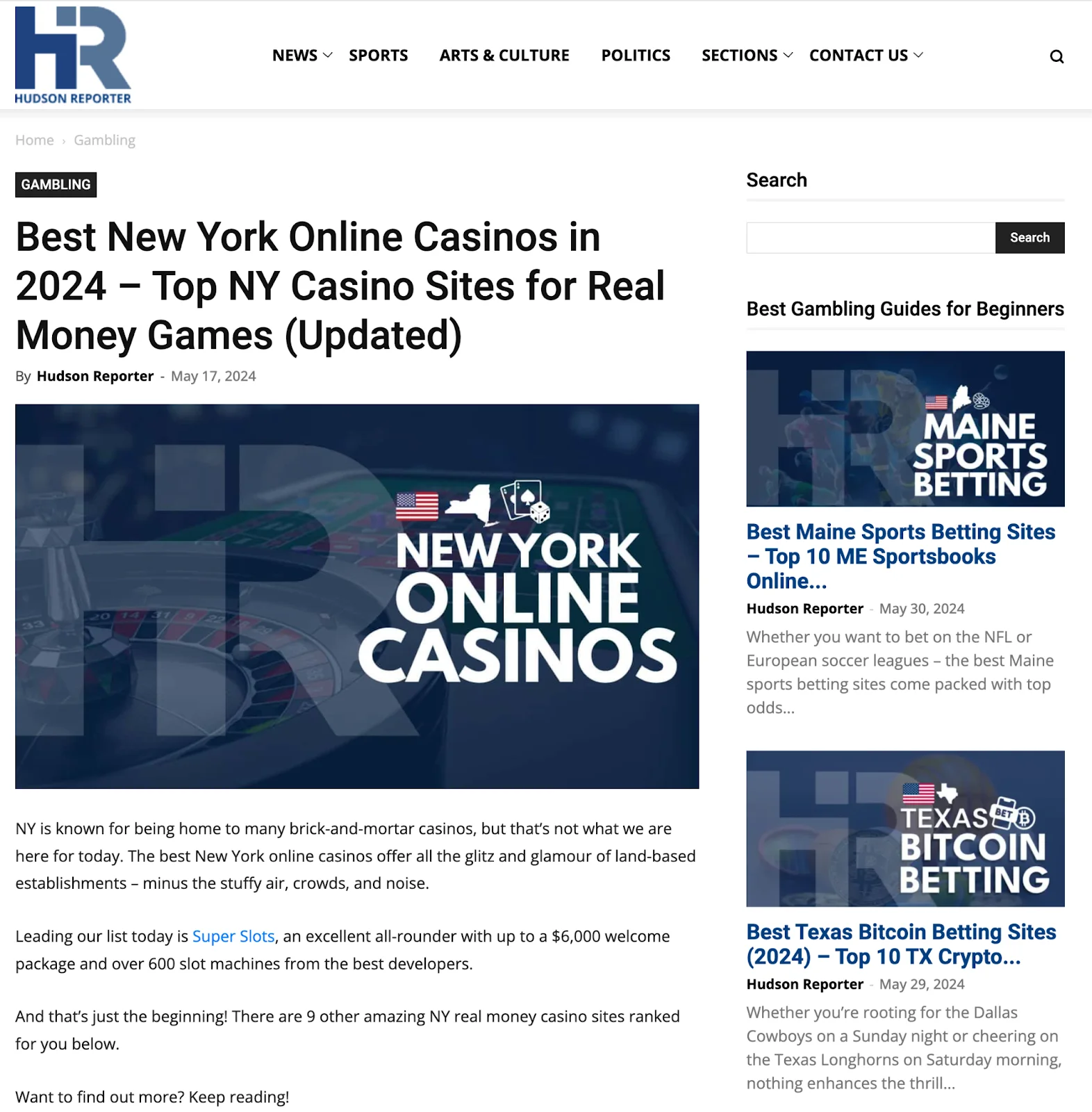 A screenshot of an article titled 