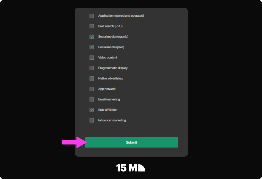Complete the bet365 Affiliate Program questionnaire and registration form