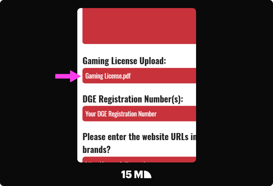 Upload your verification documents and any required gaming licenses in the Caesars Affiliate Program registration form