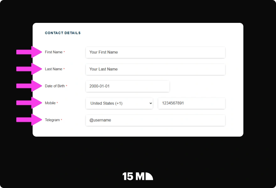 Complete the MrQ Affiliate Program registration form with your personal details, contact information, billing details, and address