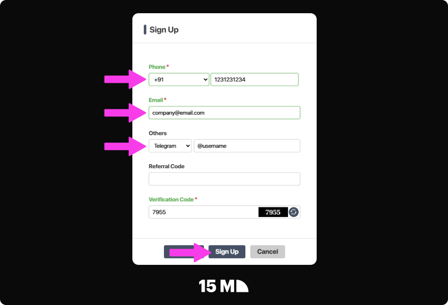 Open the Six6s partner site registration page and provide your contact details, traffic sources, and selected GEOs