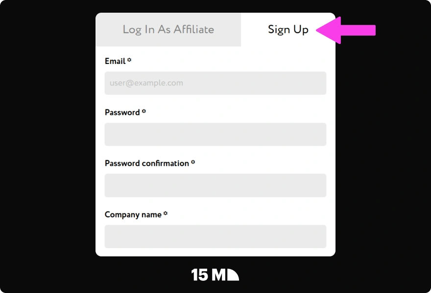 Pick the “Sign Up” tab